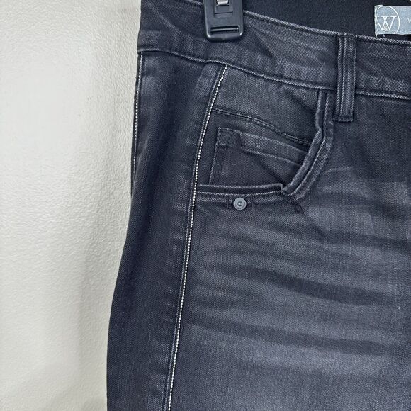 NEW Wit Wisdom Ab-solution Jeans Sz 8 High Waist Slim Straight Crop Washed Black - Picture 4 of 10